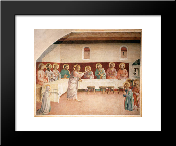 Institution Of The Eucharist 20x24 Black Modern Wood Framed Art Print Poster by Angelico, Fra