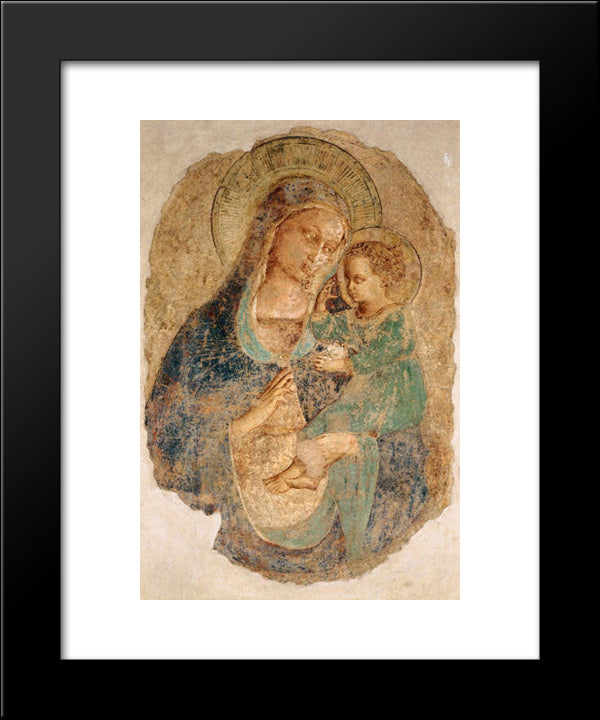Madonna And Child 20x24 Black Modern Wood Framed Art Print Poster by Angelico, Fra
