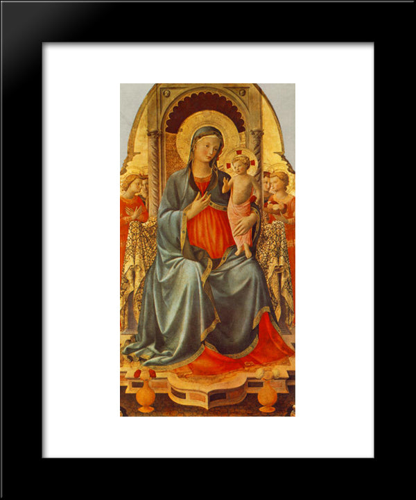Madonna With The Child And Angels 20x24 Black Modern Wood Framed Art Print Poster by Angelico, Fra