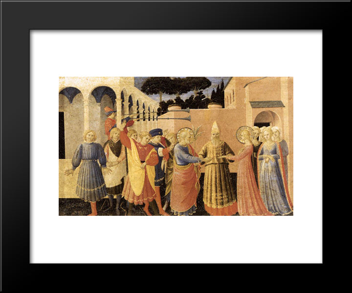 Marriage Of The Virgin 20x24 Black Modern Wood Framed Art Print Poster by Angelico, Fra
