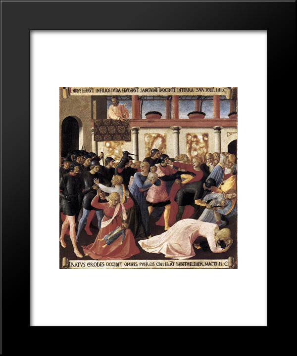 Massacre Of The Innocents 20x24 Black Modern Wood Framed Art Print Poster by Angelico, Fra