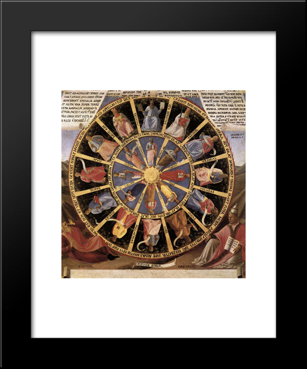 Mystic Wheel (The Vision Of Ezekiel) 20x24 Black Modern Wood Framed Art Print Poster by Angelico, Fra
