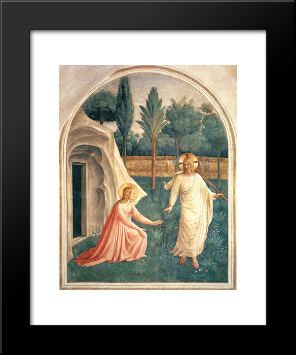 Noli Me Tangere 20x24 Black Modern Wood Framed Art Print Poster by Angelico, Fra