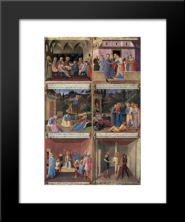Paintings For The Armadio Degli Argenti 20x24 Black Modern Wood Framed Art Print Poster by Angelico, Fra