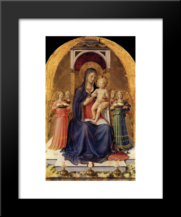 Perugia Altarpiece (Central Panel) 20x24 Black Modern Wood Framed Art Print Poster by Angelico, Fra