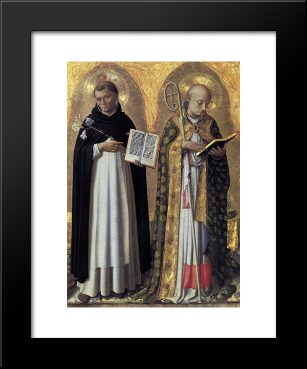 Perugia Altarpiece (Left Panel) 20x24 Black Modern Wood Framed Art Print Poster by Angelico, Fra
