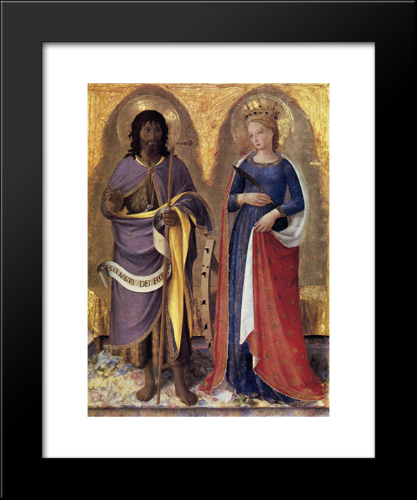Perugia Altarpiece (Right Panel) 20x24 Black Modern Wood Framed Art Print Poster by Angelico, Fra