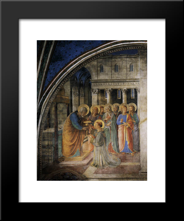 St. Peter Consacrates Stephen As Deacon 20x24 Black Modern Wood Framed Art Print Poster by Angelico, Fra