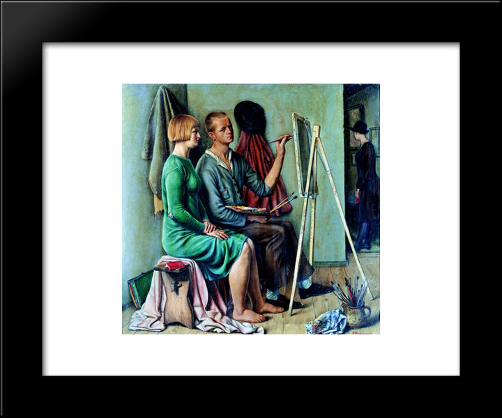 L'Atelier 20x24 Black Modern Wood Framed Art Print Poster by Barraud, Francois