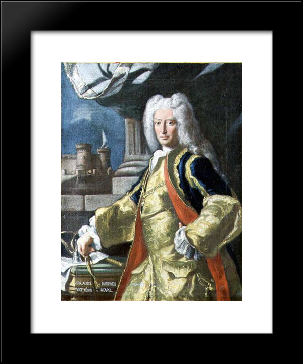 Count Alois Thomas Raimund Harrach, Viceroy Of Naples 20x24 Black Modern Wood Framed Art Print Poster by Solimena, Francesco