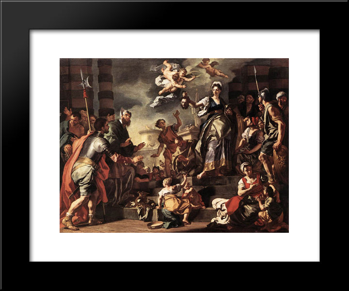 Judith With The Head Of Holofernes 20x24 Black Modern Wood Framed Art Print Poster by Solimena, Francesco