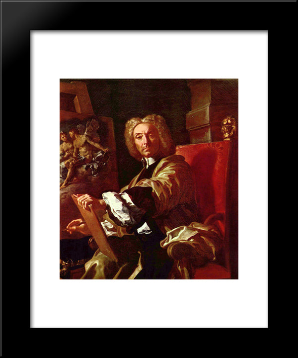 Self-Portrait 20x24 Black Modern Wood Framed Art Print Poster by Solimena, Francesco