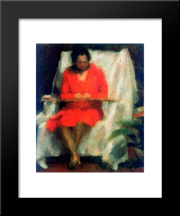 La Gherghef 20x24 Black Modern Wood Framed Art Print Poster by Sirato, Francisc