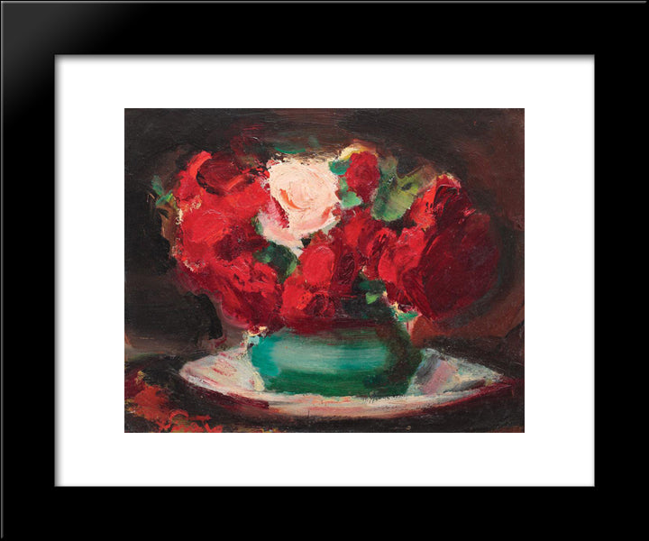 Red And Pink Roses 20x24 Black Modern Wood Framed Art Print Poster by Sirato, Francisc