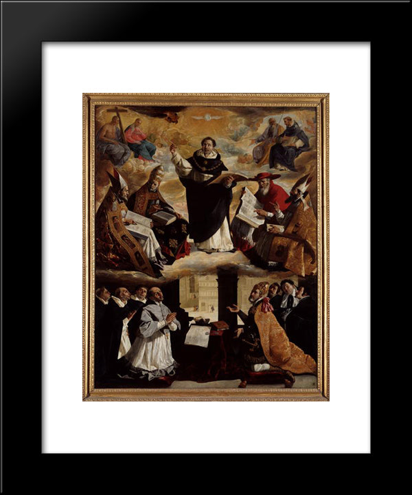 Apotheosis Of St. Thomas Aquinas 20x24 Black Modern Wood Framed Art Print Poster by Zurbaran, Francisco de