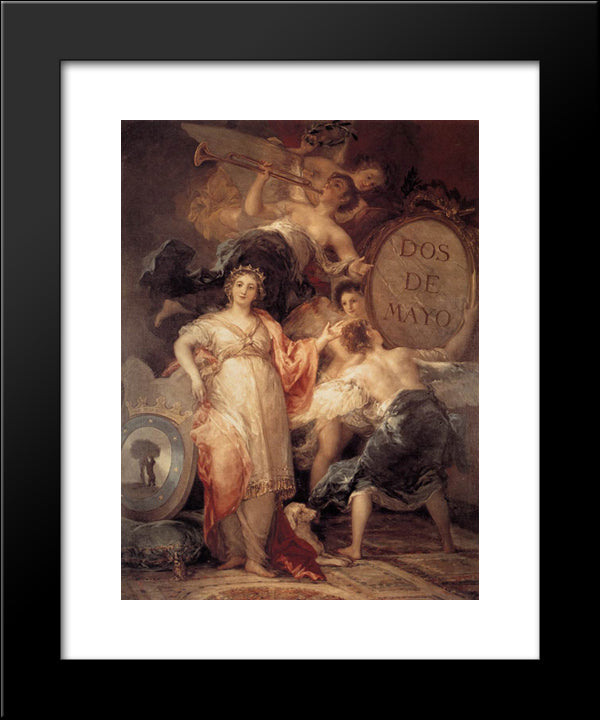 Allegory Of The City Of Madrid 20x24 Black Modern Wood Framed Art Print Poster by Goya, Francisco