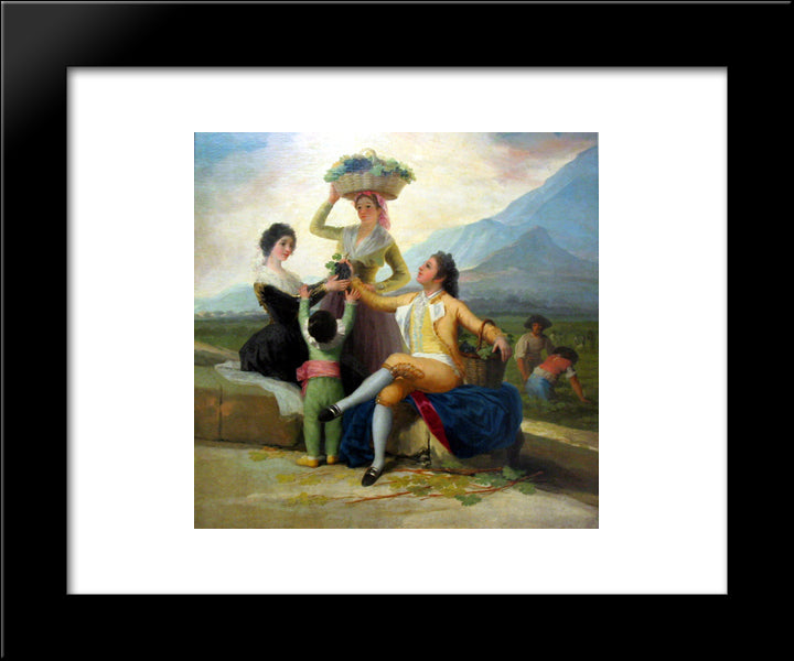 Autumn, Or The Grape Harvest 20x24 Black Modern Wood Framed Art Print Poster by Goya, Francisco