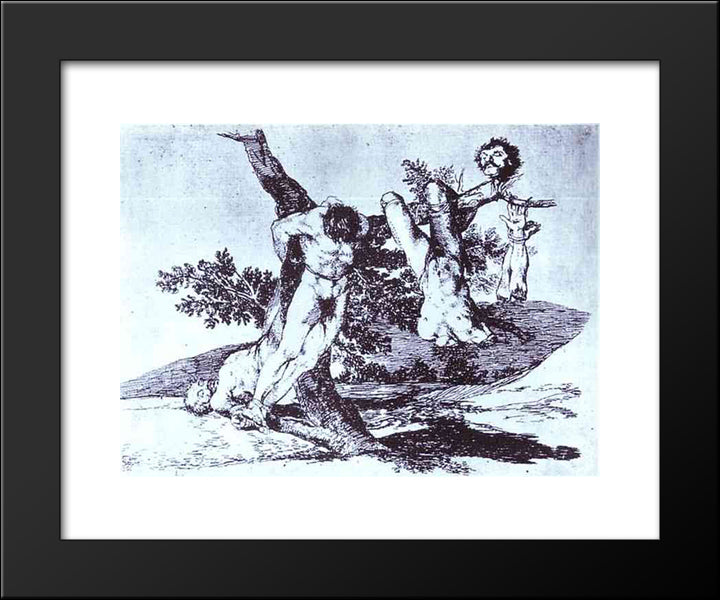 Bazan Grande! With Dead 20x24 Black Modern Wood Framed Art Print Poster by Goya, Francisco
