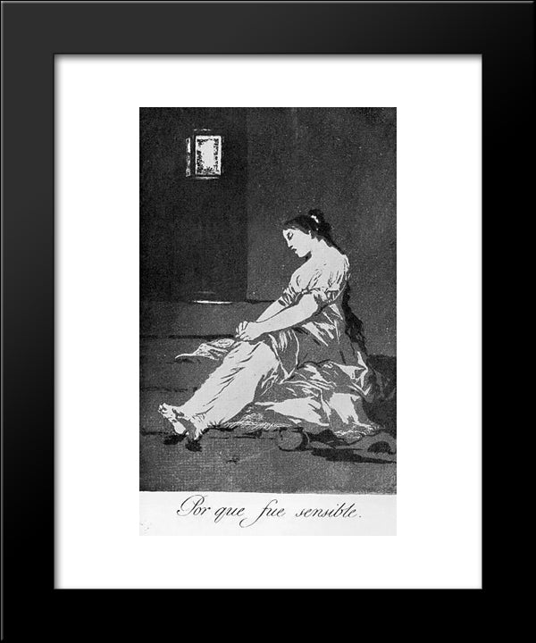 Because She Was Susceptible 20x24 Black Modern Wood Framed Art Print Poster by Goya, Francisco