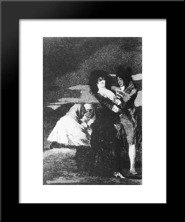 Birds Of A Feather 20x24 Black Modern Wood Framed Art Print Poster by Goya, Francisco