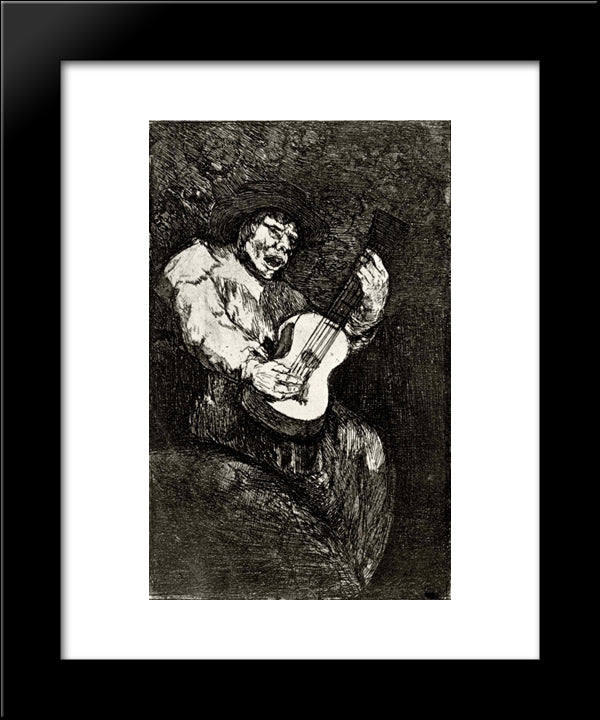 Blind Singer 20x24 Black Modern Wood Framed Art Print Poster by Goya, Francisco