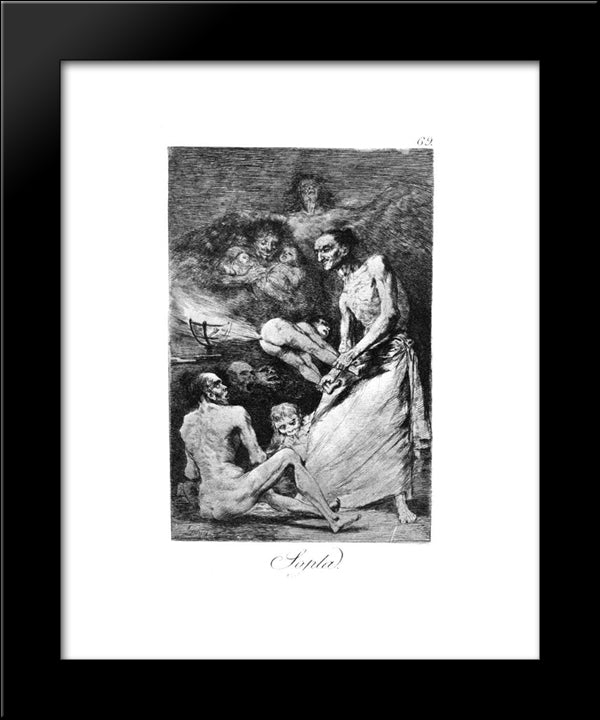 Blow 20x24 Black Modern Wood Framed Art Print Poster by Goya, Francisco