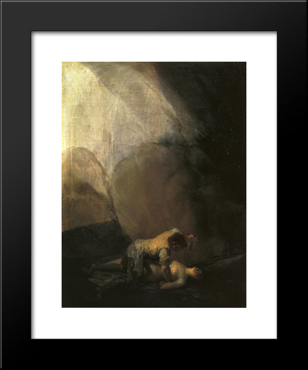 Brigand Murdering A Woman 20x24 Black Modern Wood Framed Art Print Poster by Goya, Francisco