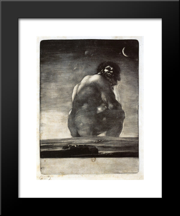Colossus 20x24 Black Modern Wood Framed Art Print Poster by Goya, Francisco