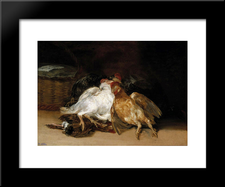 Dead Birds 20x24 Black Modern Wood Framed Art Print Poster by Goya, Francisco