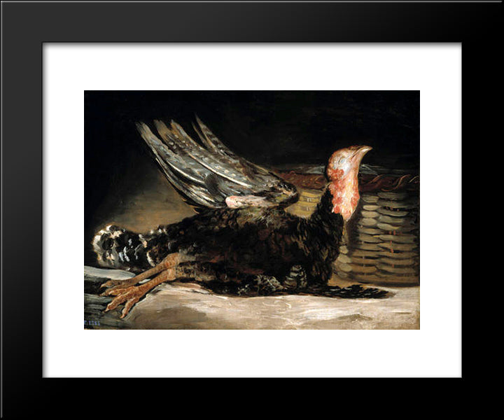Dead Turkey 20x24 Black Modern Wood Framed Art Print Poster by Goya, Francisco