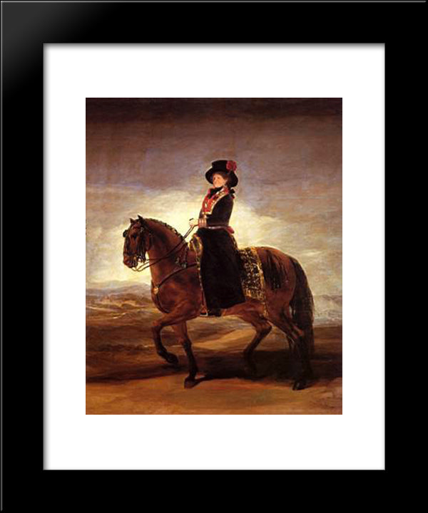 Equestrian Portrait Of Maria Luisa Of Parma 20x24 Black Modern Wood Framed Art Print Poster by Goya, Francisco