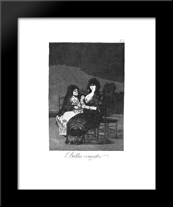 Fine Advice 20x24 Black Modern Wood Framed Art Print Poster by Goya, Francisco