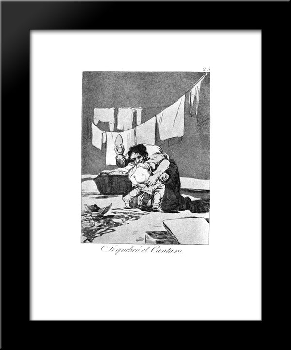 He Broke The Pitcher 20x24 Black Modern Wood Framed Art Print Poster by Goya, Francisco