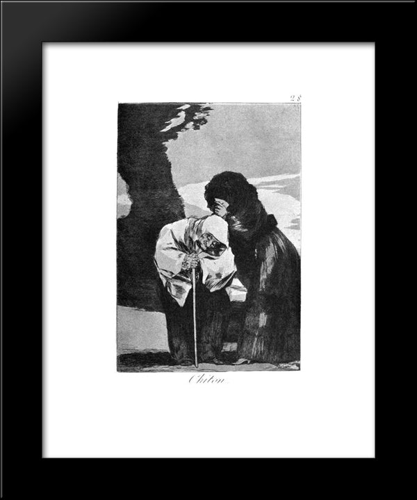 Hush 20x24 Black Modern Wood Framed Art Print Poster by Goya, Francisco