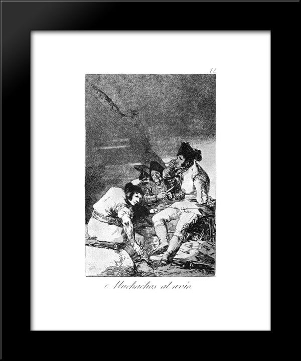 Lads Getting On With The Job 20x24 Black Modern Wood Framed Art Print Poster by Goya, Francisco