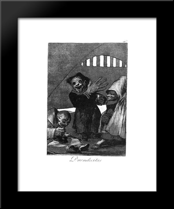 Little Goblins 20x24 Black Modern Wood Framed Art Print Poster by Goya, Francisco