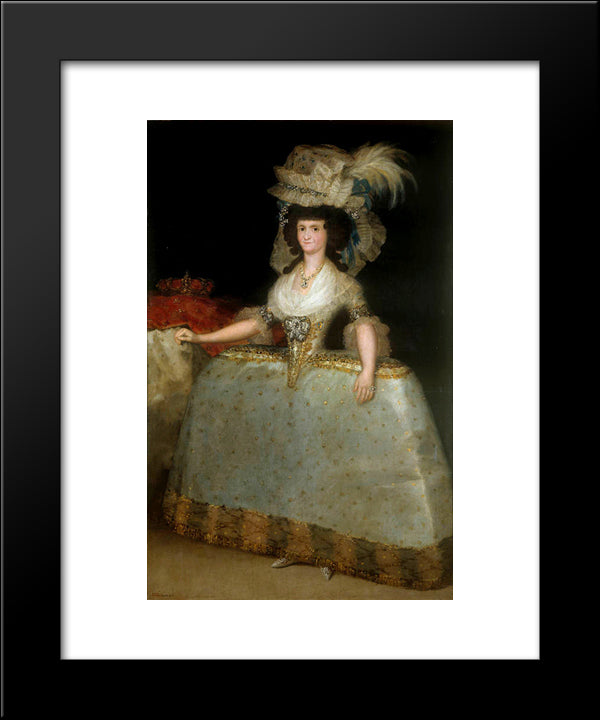 Mara Luisa Of Parma Wearing Panniers 20x24 Black Modern Wood Framed Art Print Poster by Goya, Francisco