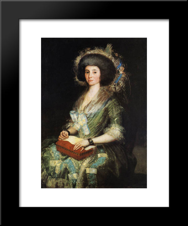 Wife Of Juan Agustn Cean Bermodez 20x24 Black Modern Wood Framed Art Print Poster by Goya, Francisco