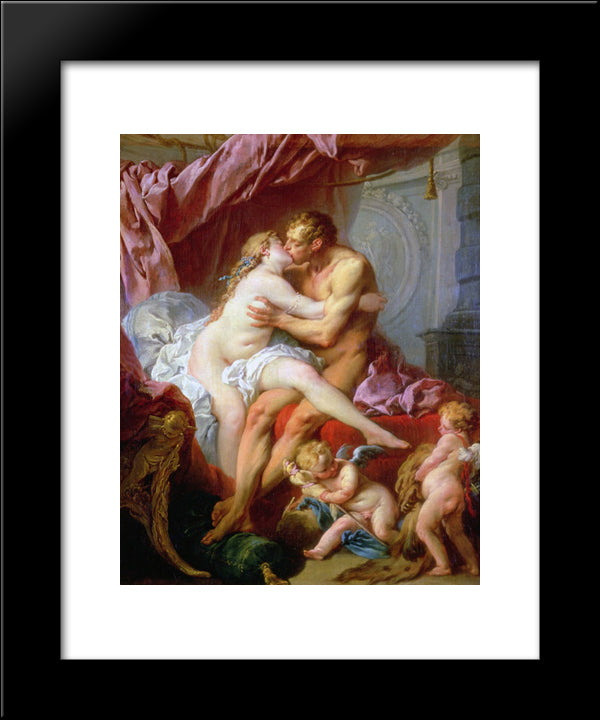 Hercules And Omfala 20x24 Black Modern Wood Framed Art Print Poster by Boucher, Francois