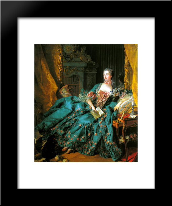 Madame De Pompadour 20x24 Black Modern Wood Framed Art Print Poster by Boucher, Francois