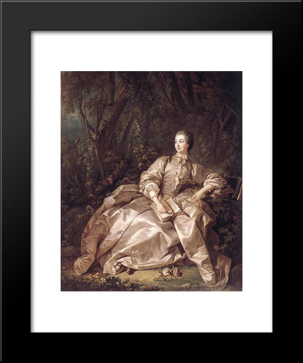 Madame De Pompadour 20x24 Black Modern Wood Framed Art Print Poster by Boucher, Francois
