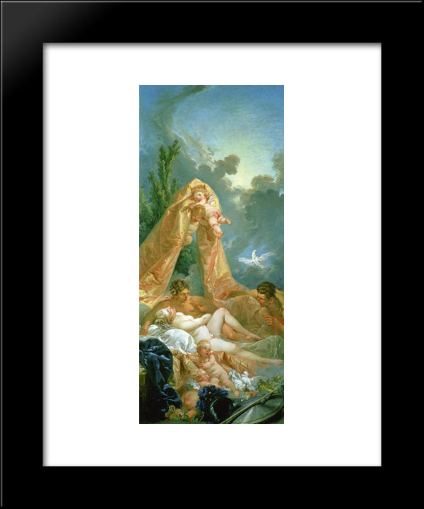 Mars And Venus 20x24 Black Modern Wood Framed Art Print Poster by Boucher, Francois