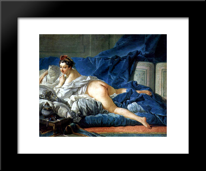 Odalisque 20x24 Black Modern Wood Framed Art Print Poster by Boucher, Francois
