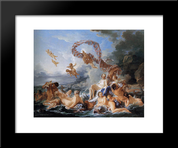 The Birth And Triumph Of Venus 20x24 Black Modern Wood Framed Art Print Poster by Boucher, Francois