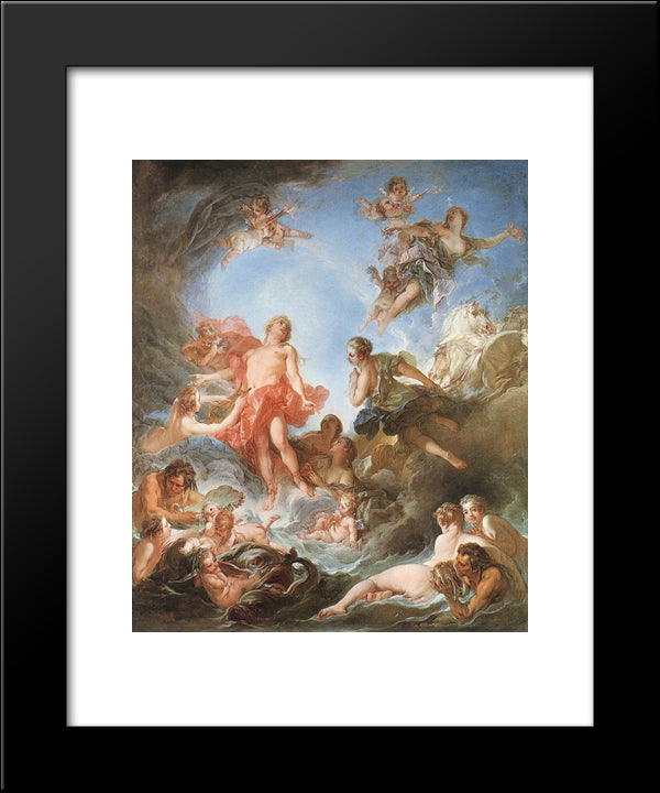 The Rising Of The Sun 20x24 Black Modern Wood Framed Art Print Poster by Boucher, Francois