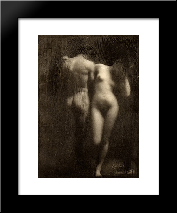 Adam And Eve 20x24 Black Modern Wood Framed Art Print Poster by Eugene, Frank