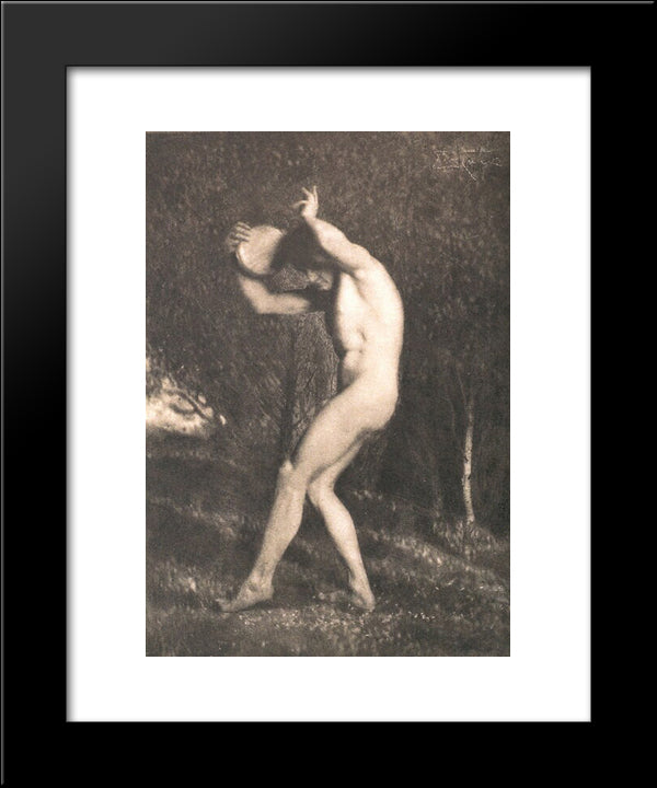Male Nude 20x24 Black Modern Wood Framed Art Print Poster by Eugene, Frank