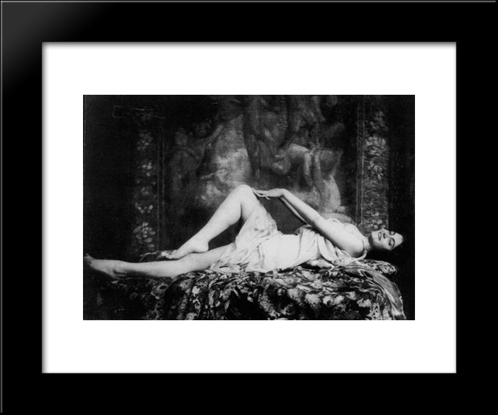 Reclined Woman 20x24 Black Modern Wood Framed Art Print Poster by Eugene, Frank