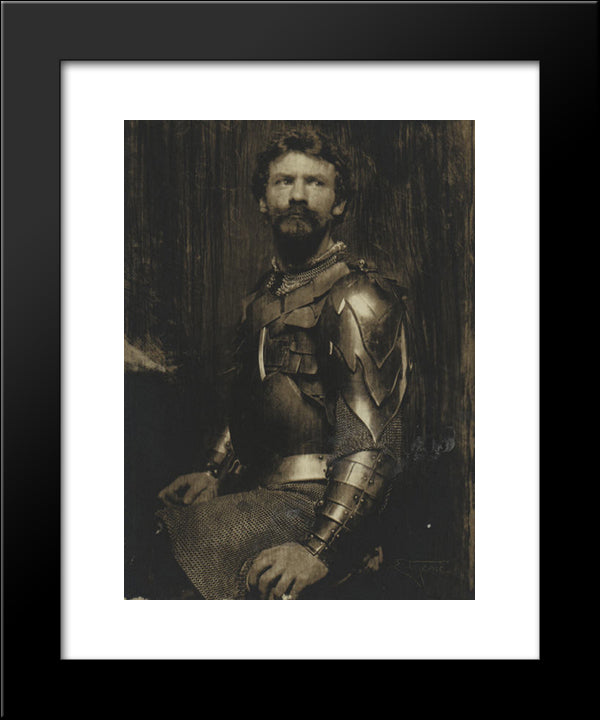 Self Portrait In Armor 20x24 Black Modern Wood Framed Art Print Poster by Eugene, Frank
