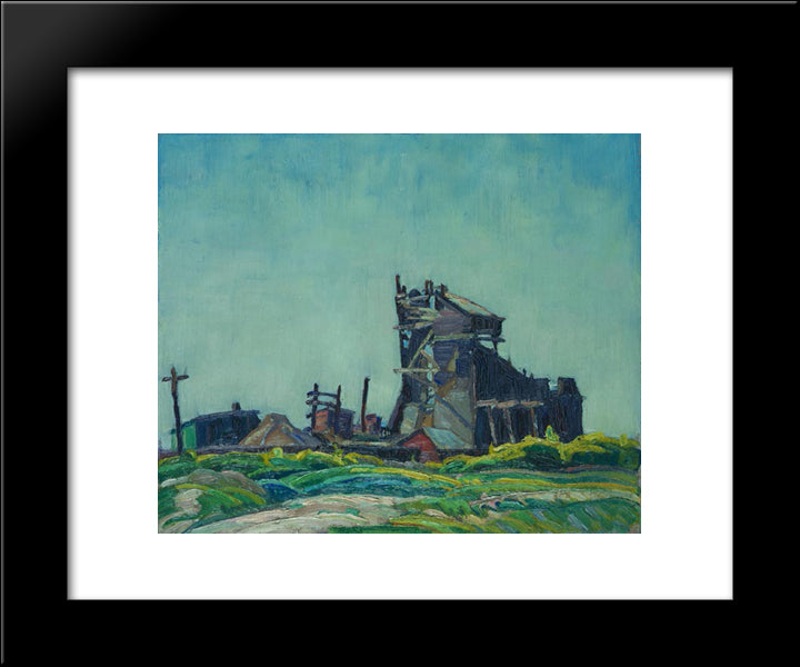 Industrial Building 20x24 Black Modern Wood Framed Art Print Poster by Carmichael, Franklin